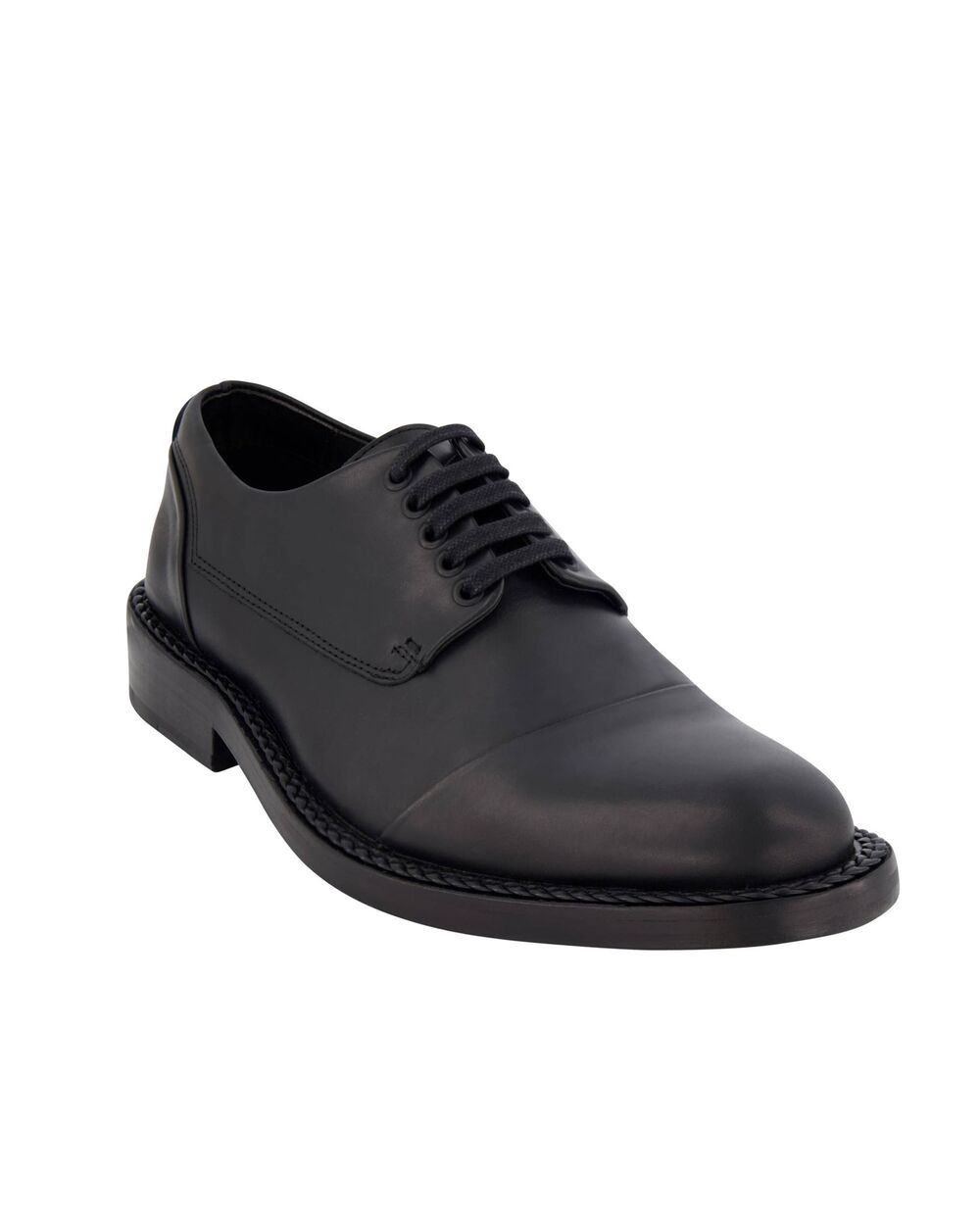 Karl Lagerfeld Paris Black leather cap toe braided Oxford dress shoes mens 11